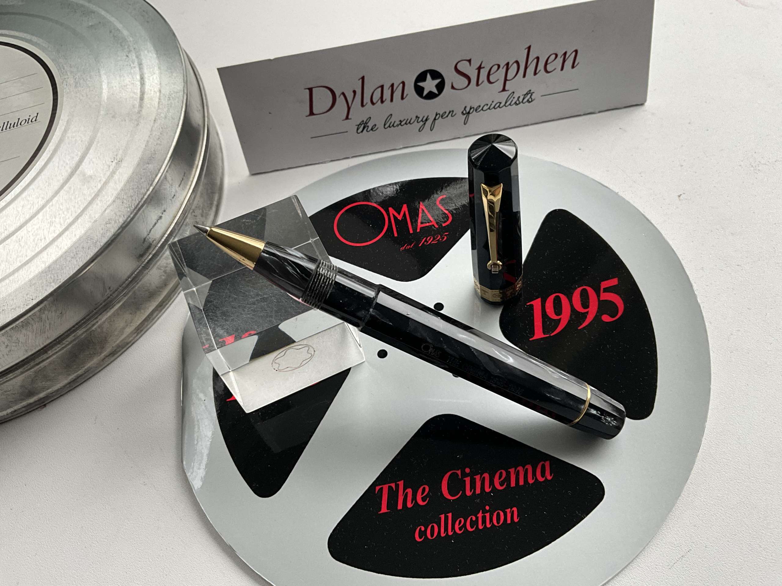 Omas The Cinema Pearl Grey Celluloid Paragon Limited Edition rollerball pen