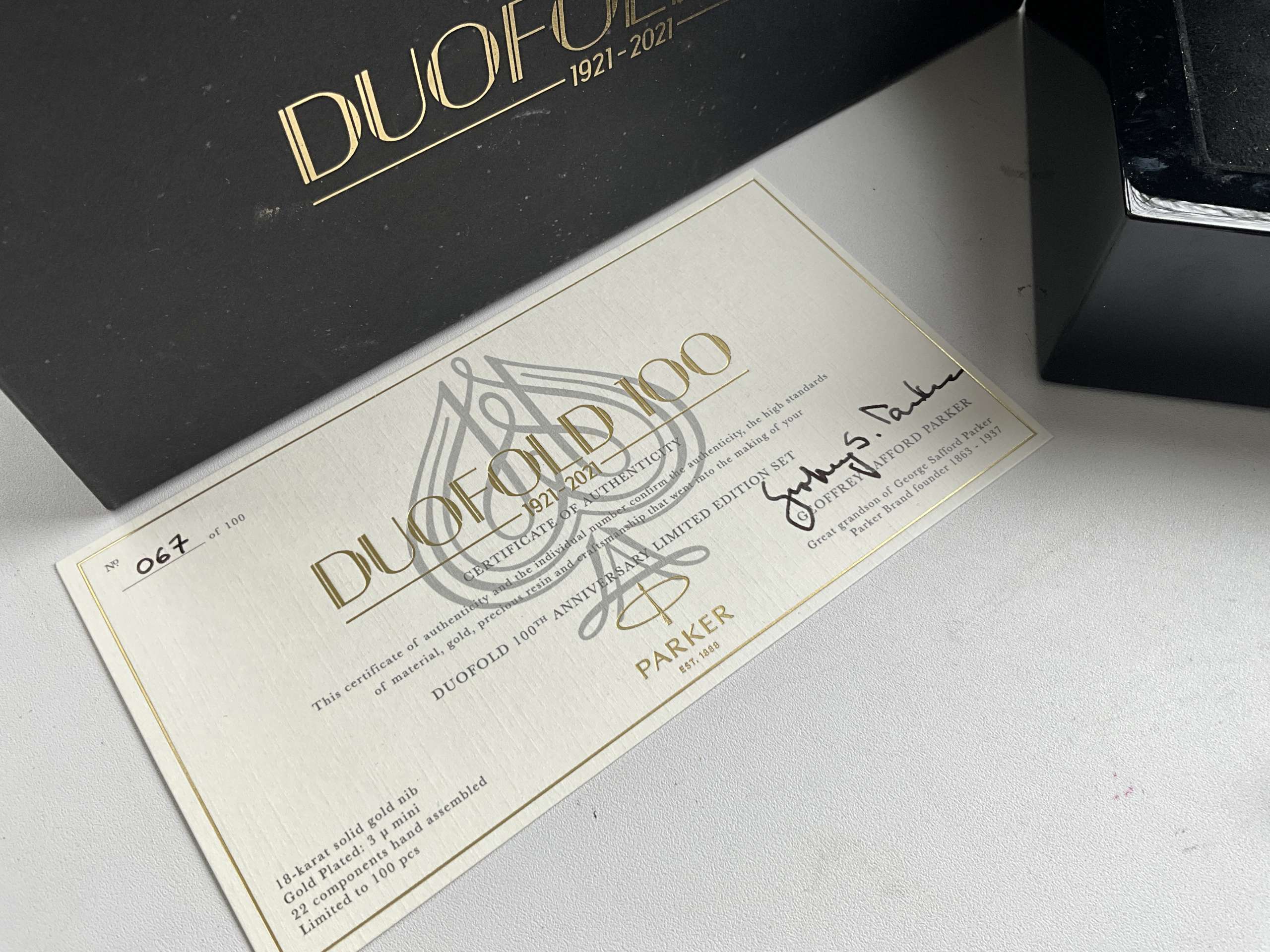 Parker Duofold 100 Year Anniversary 1921 - 2021 Limited Edition set of three fountain pens - Image 10
