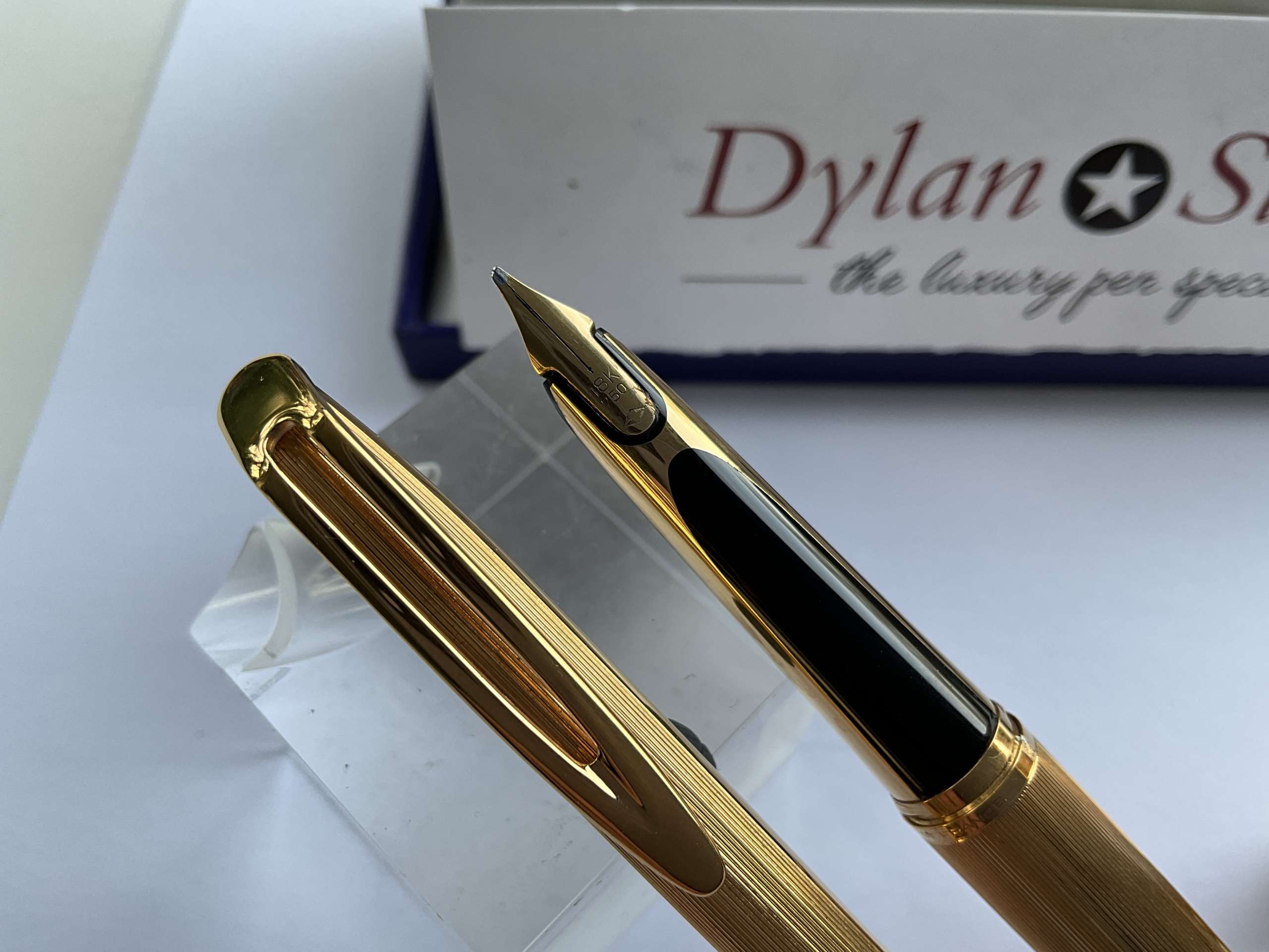 Waterman gold plated CF vintage fountain pen and ballpoint pen set
