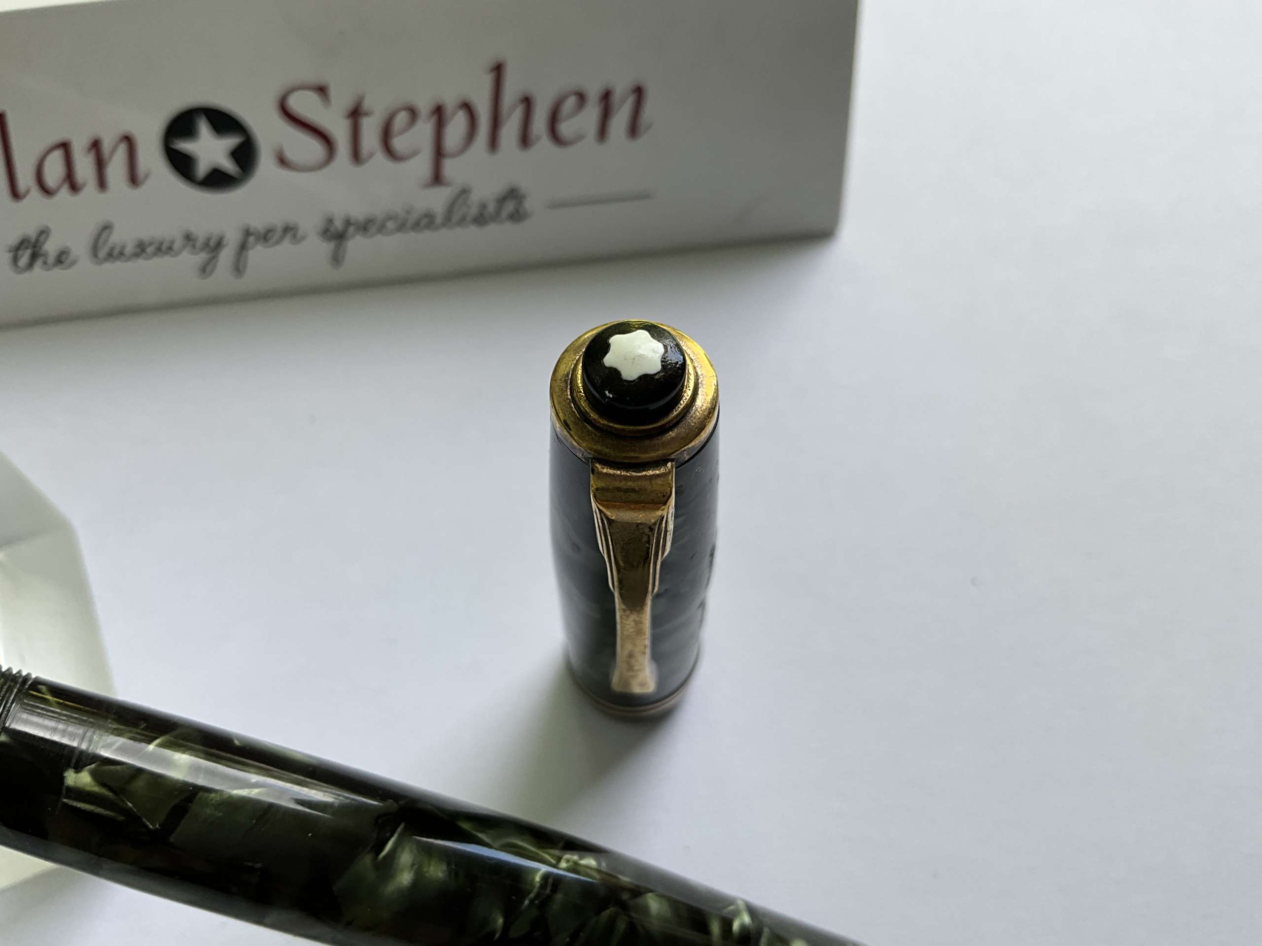 Montblanc no226 vintage green marbled fountain pen - Image 5
