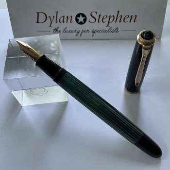 Pelikan 400NN Green Black Stripe 1950's Piston Filler Fountain Pen