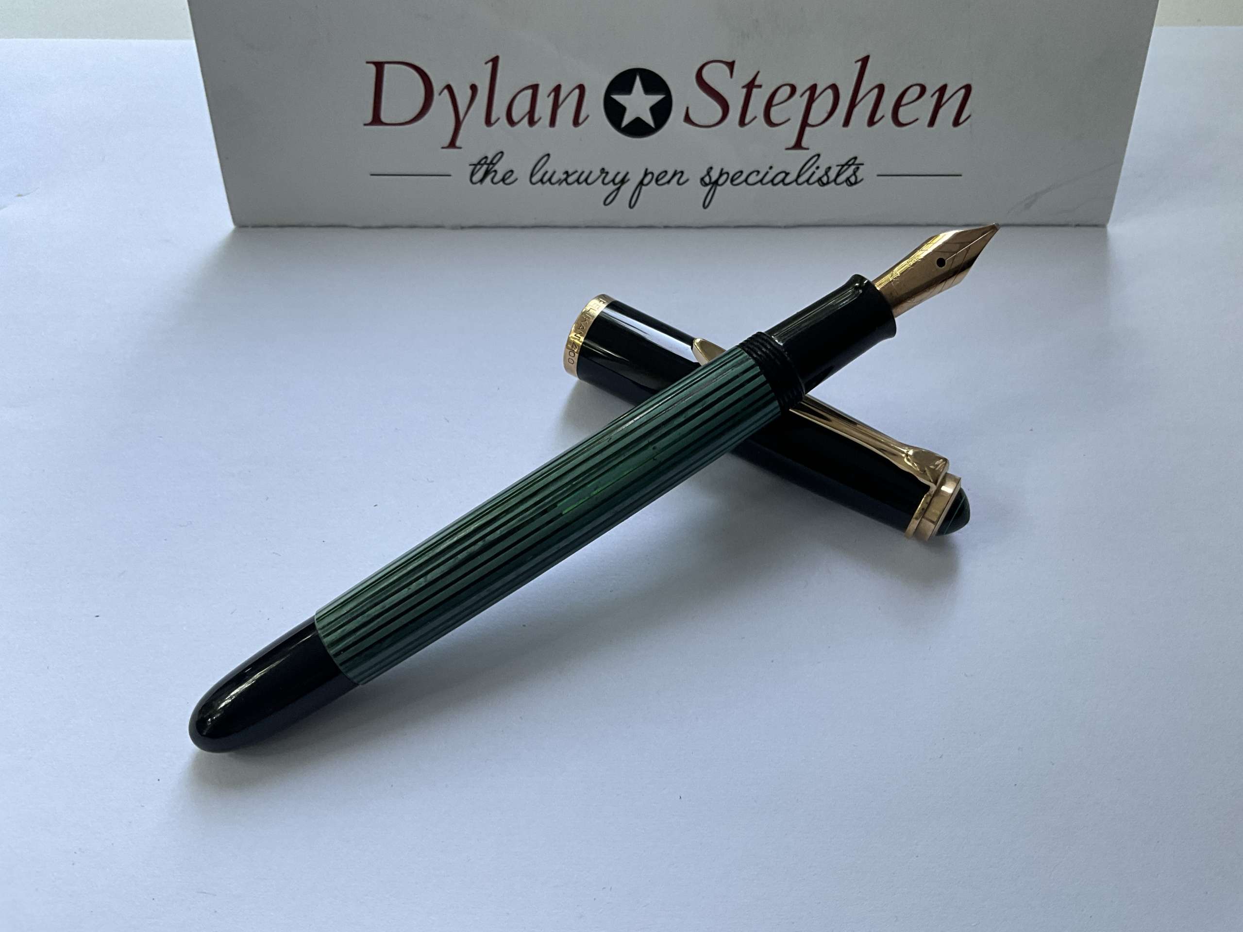 Pelikan 400NN Green Black Stripe 1950's Piston Filler Fountain Pen - Image 4
