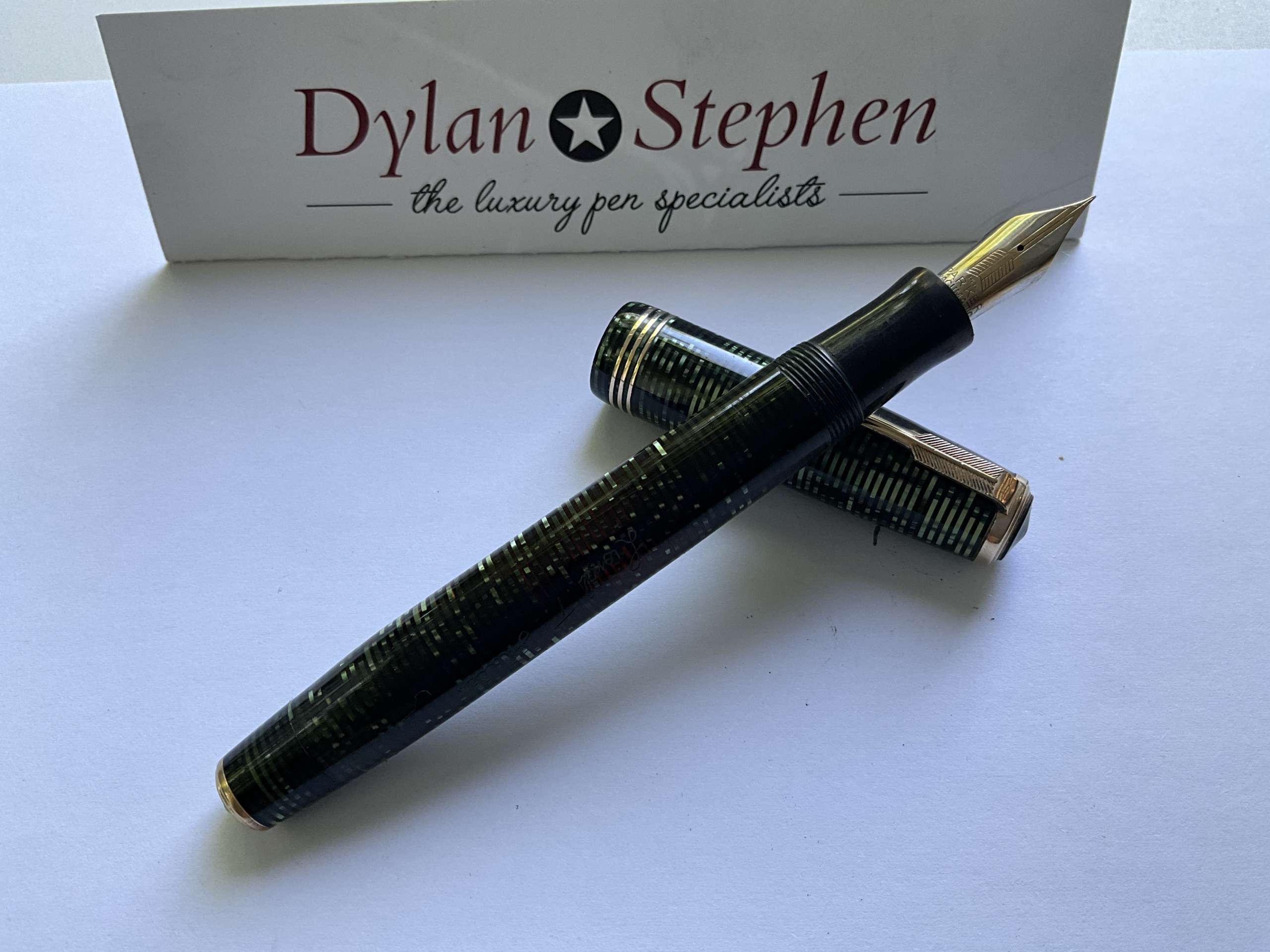 Parker Oversize Vacumatic Emerald Pearl vintage fountain pen - Image 6