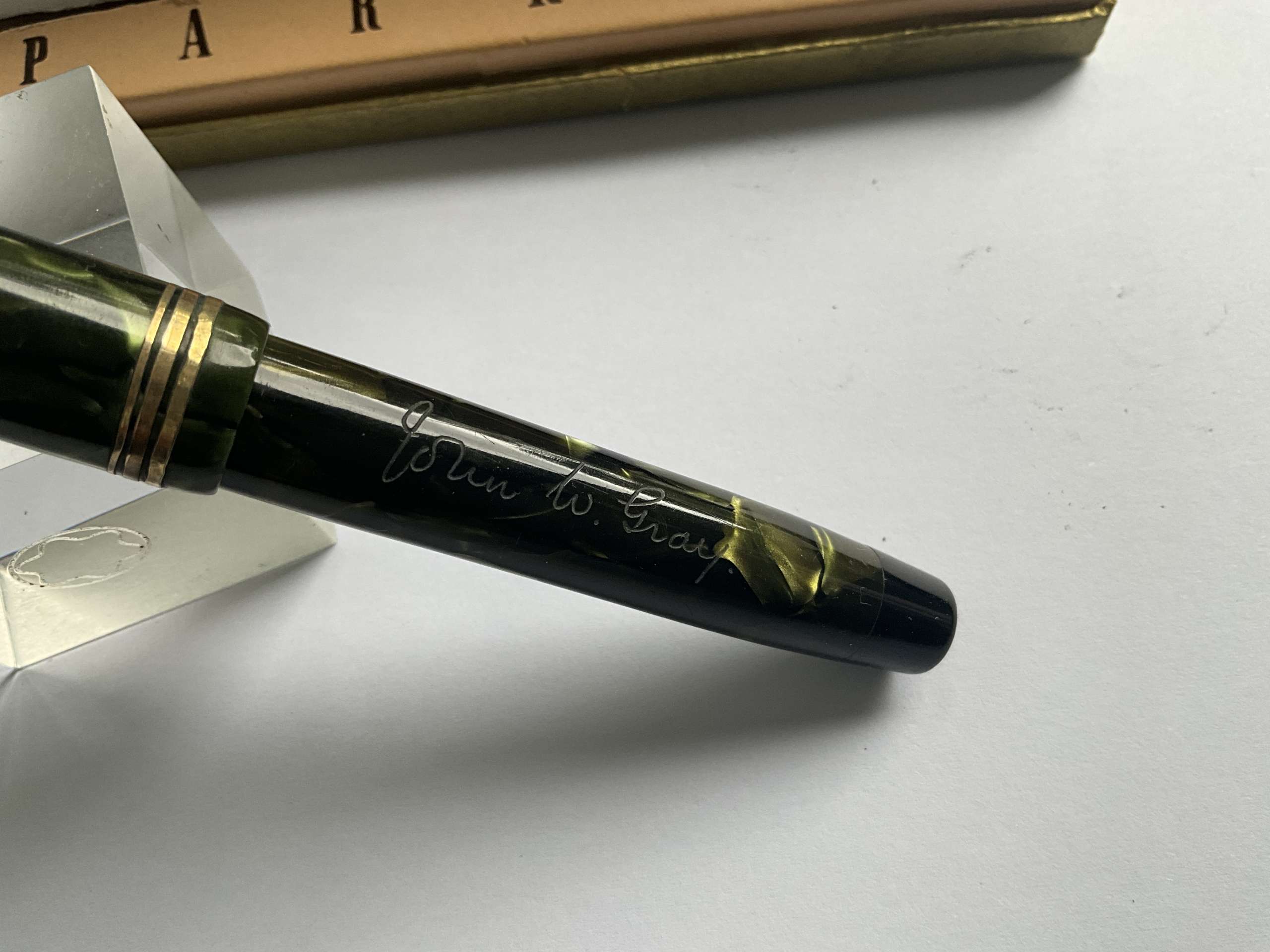 Parker Duofold Deluxe Senior Green and Black Fountain Pen (Canada, 1930s) - Image 4
