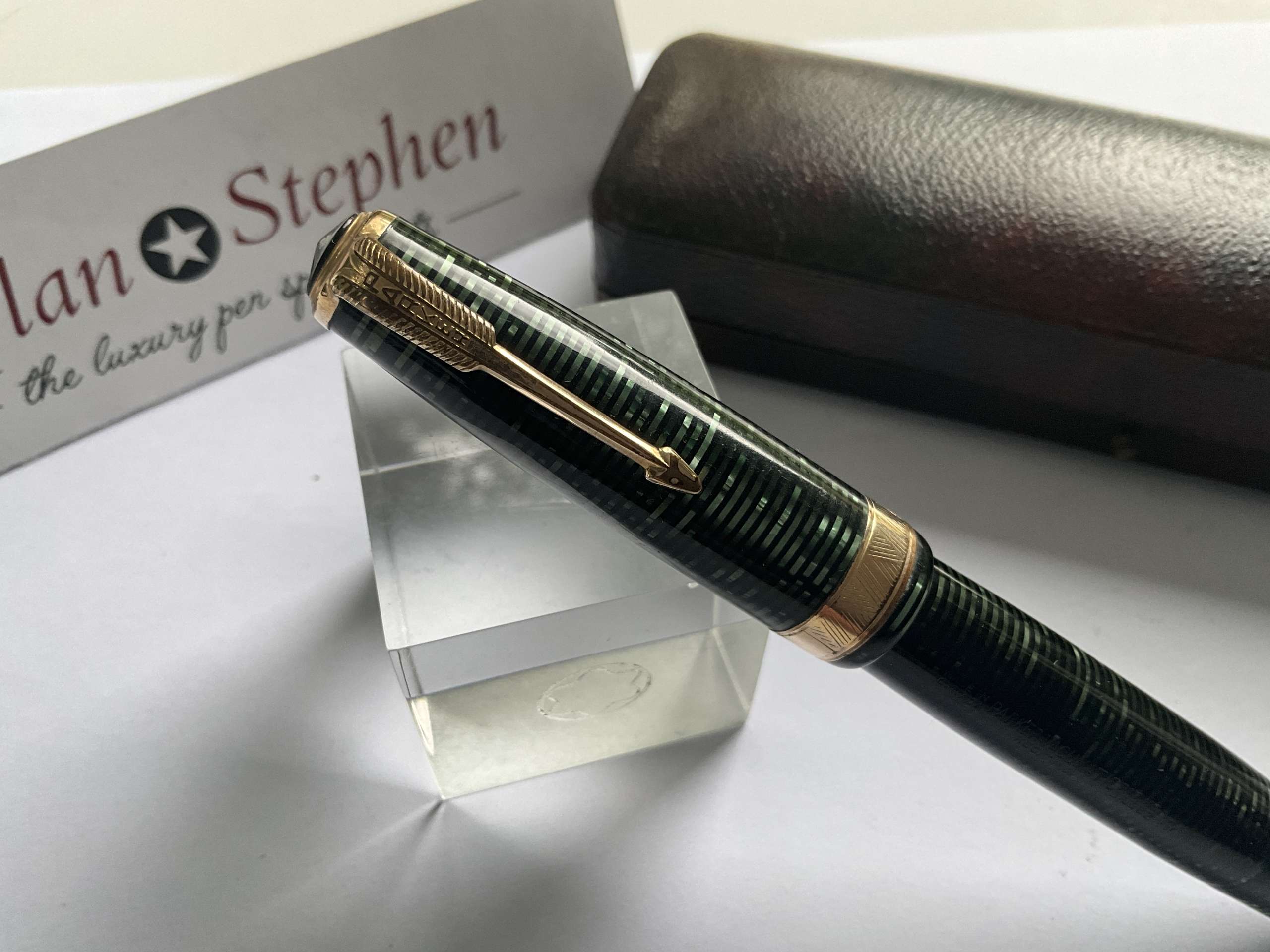 Parker Duofold Maxima Emerald Pearl Vintage fountain pen - Image 5
