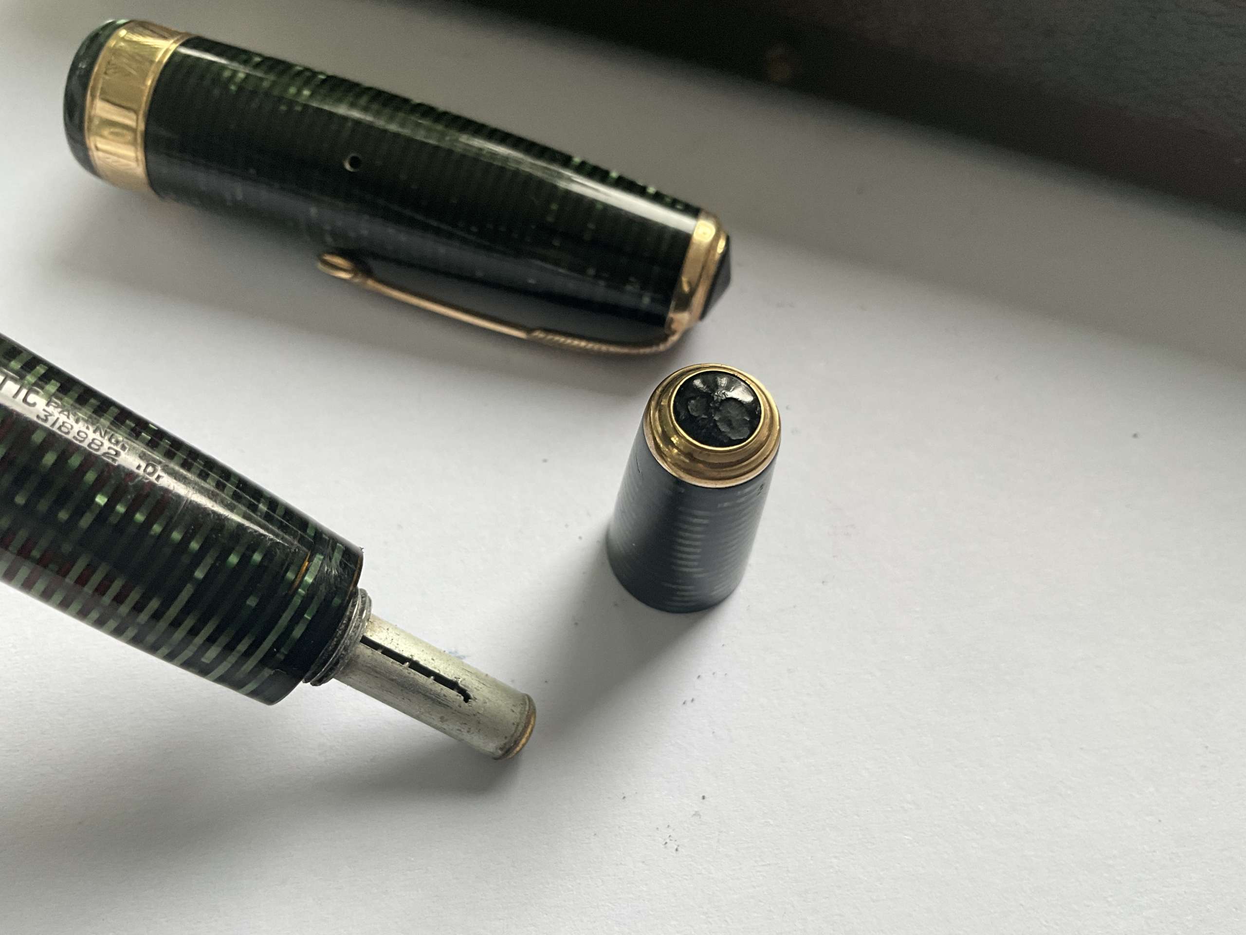 Parker Duofold Maxima Emerald Pearl Vintage fountain pen - Image 7