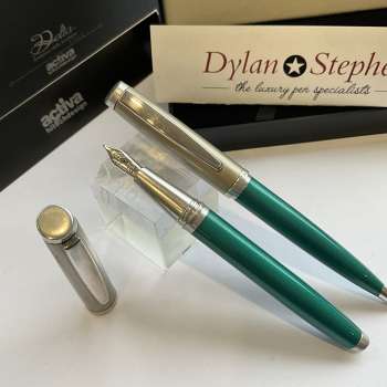 Delta Activa Hi Tech Design Green fountain pen and Ballpoint pen set