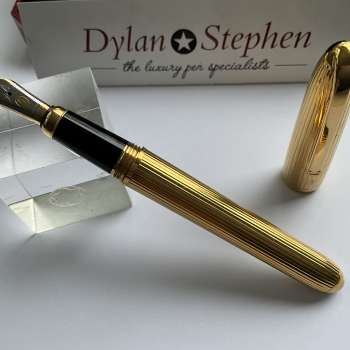 Cartier Louis Gold Plated Godron Fountain Pen