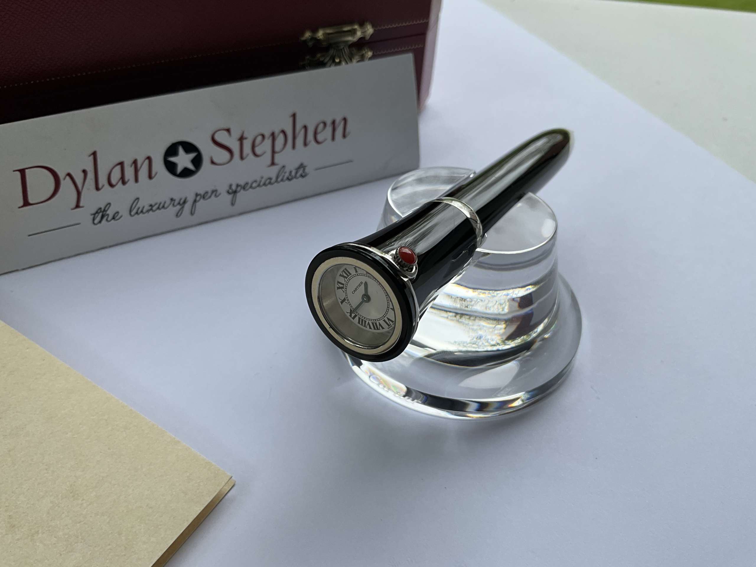 Cartier Black Lacquer Limited Edition Ballpoint pen with Watch - Image 4