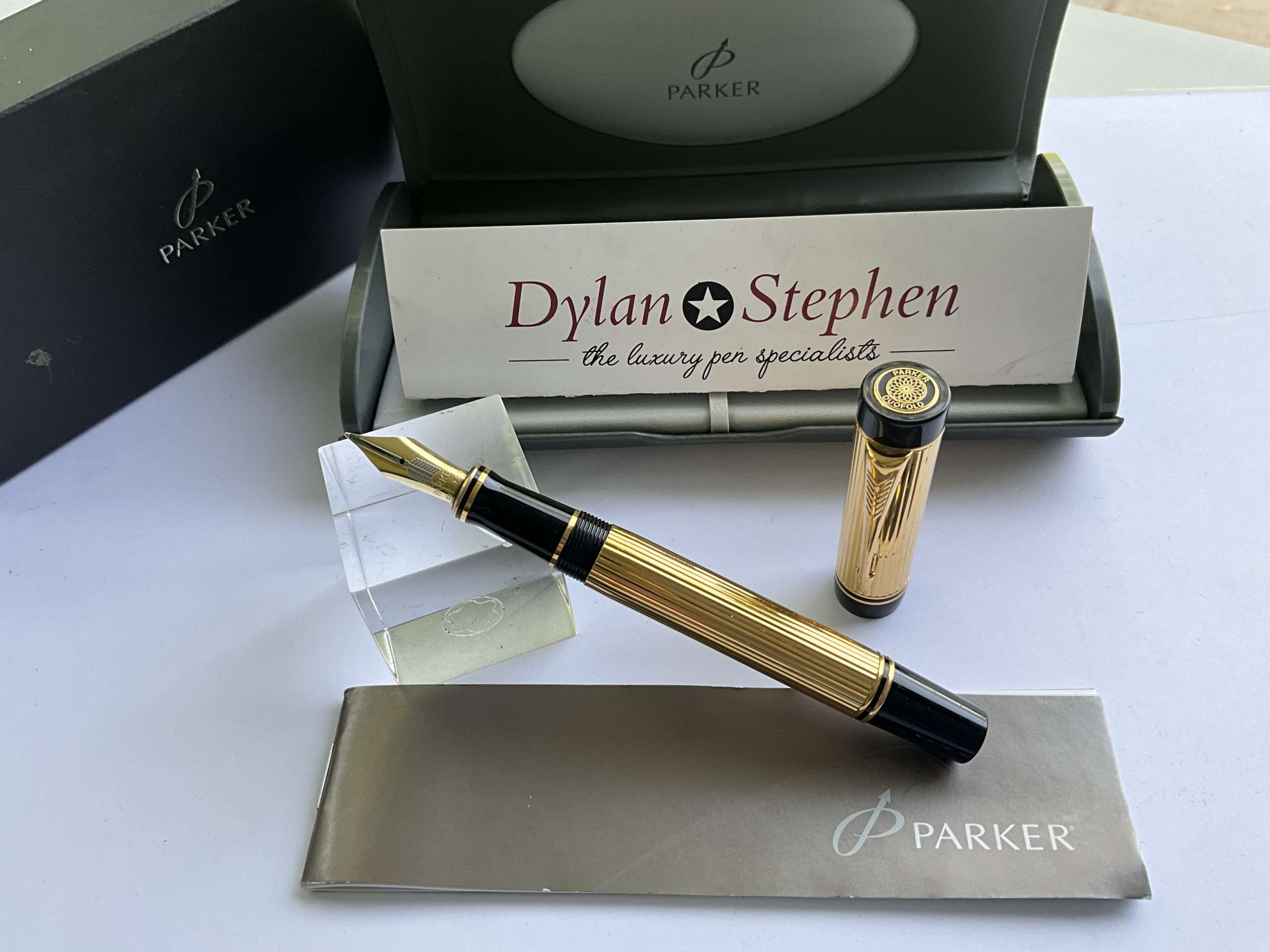 Parker Duofold Centennial Gold Plated Godron fountain pen