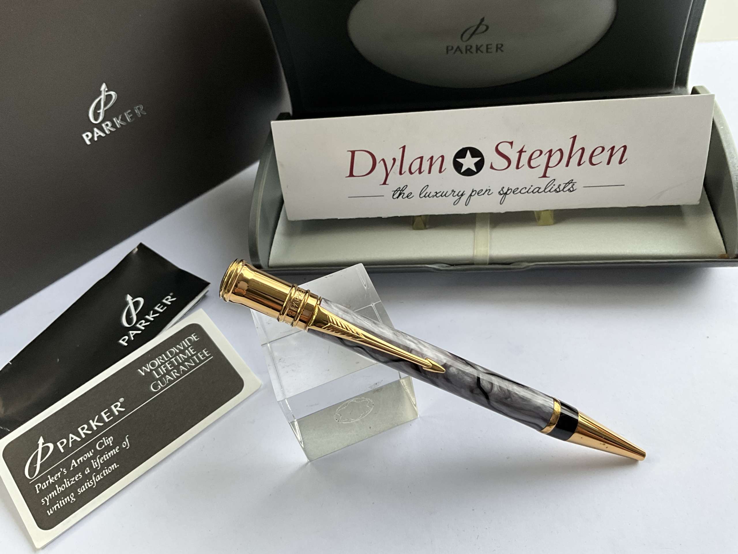 Parker Duofold Grey Pearl Ballpoint Pen
