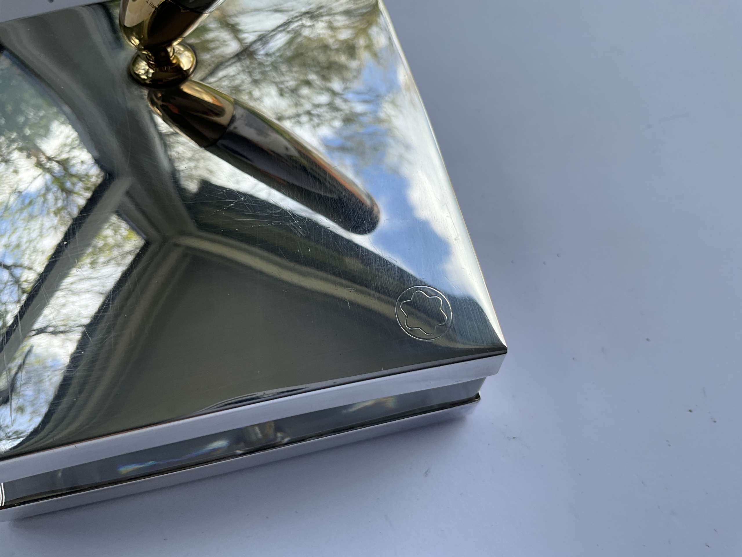 Montblanc Meisterstuck 146 legrand Solitaire Sterling Silver Fountain Pen Desk Stand - Image 4