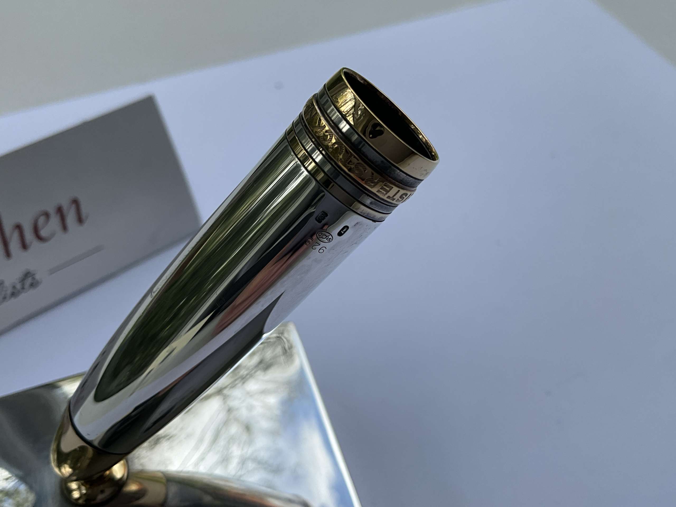 Montblanc Meisterstuck 146 legrand Solitaire Sterling Silver Fountain Pen Desk Stand - Image 2
