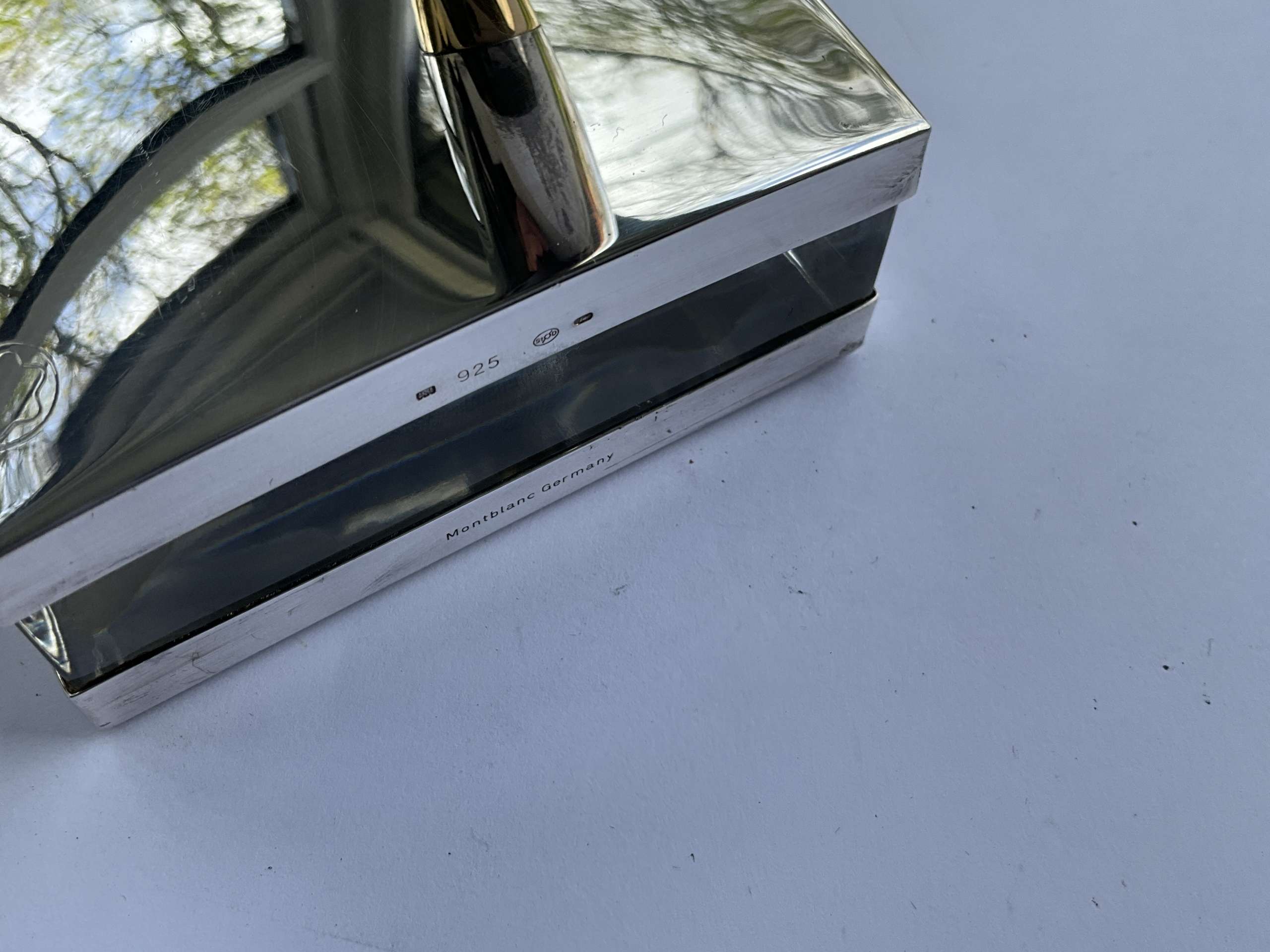 Montblanc Meisterstuck 146 legrand Solitaire Sterling Silver Fountain Pen Desk Stand - Image 3