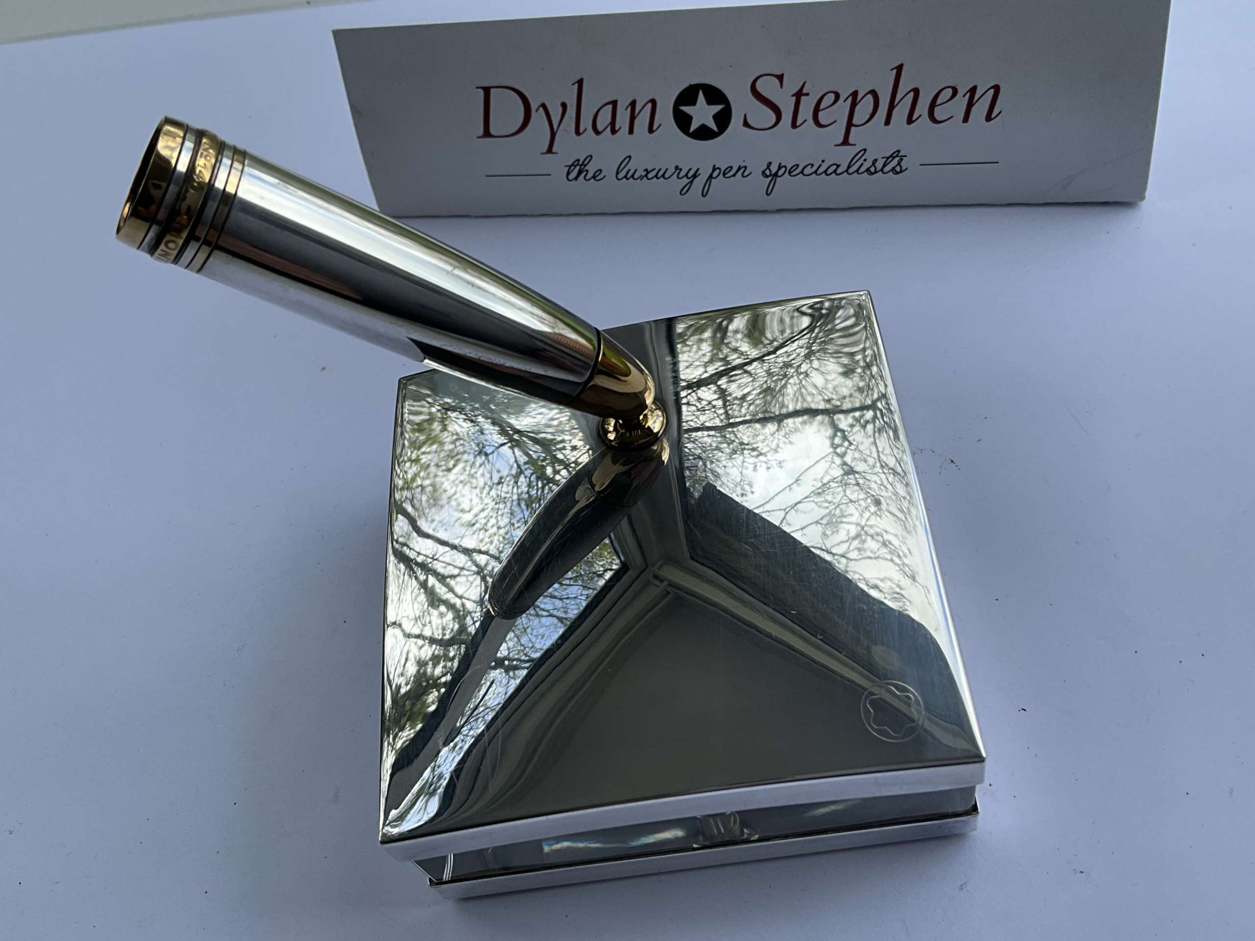 Montblanc Meisterstuck 146 legrand Solitaire Sterling Silver Fountain Pen Desk Stand - Image 5