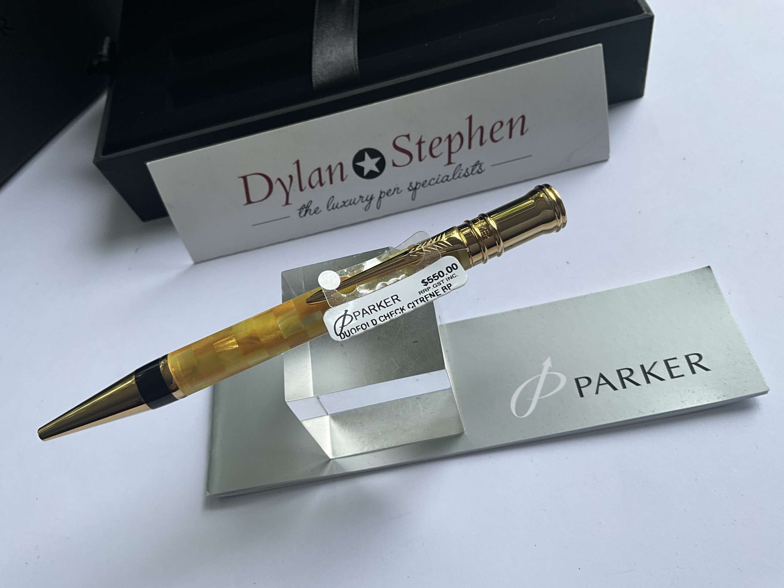 Parker Duofold Citrine Checked Special Edition Ballpoint Pen - Image 4