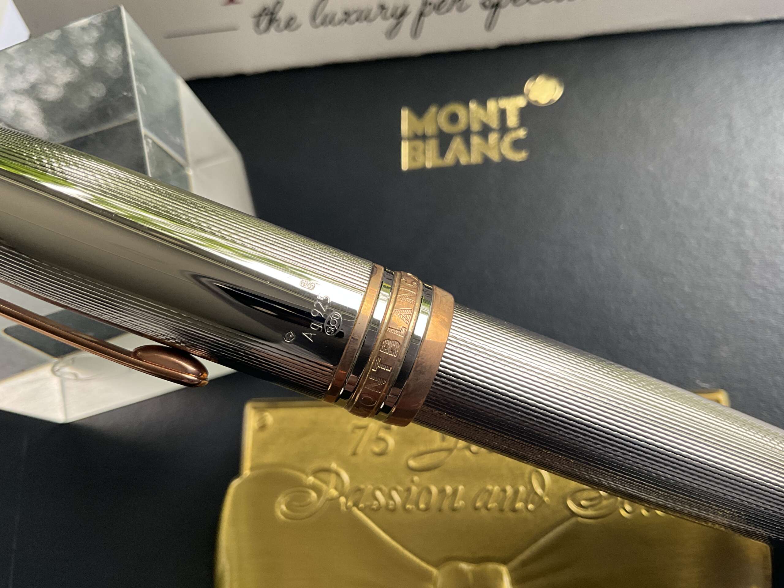 Montblanc Meisterstuck Legrand 75th Anniversary Limited Edition 1924 Silver Rollerball Pen (Copy) - Image 3