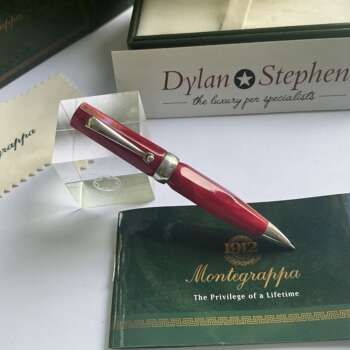 Montegrappa Micra Red Celluloid and Silver Ballpoint Pen