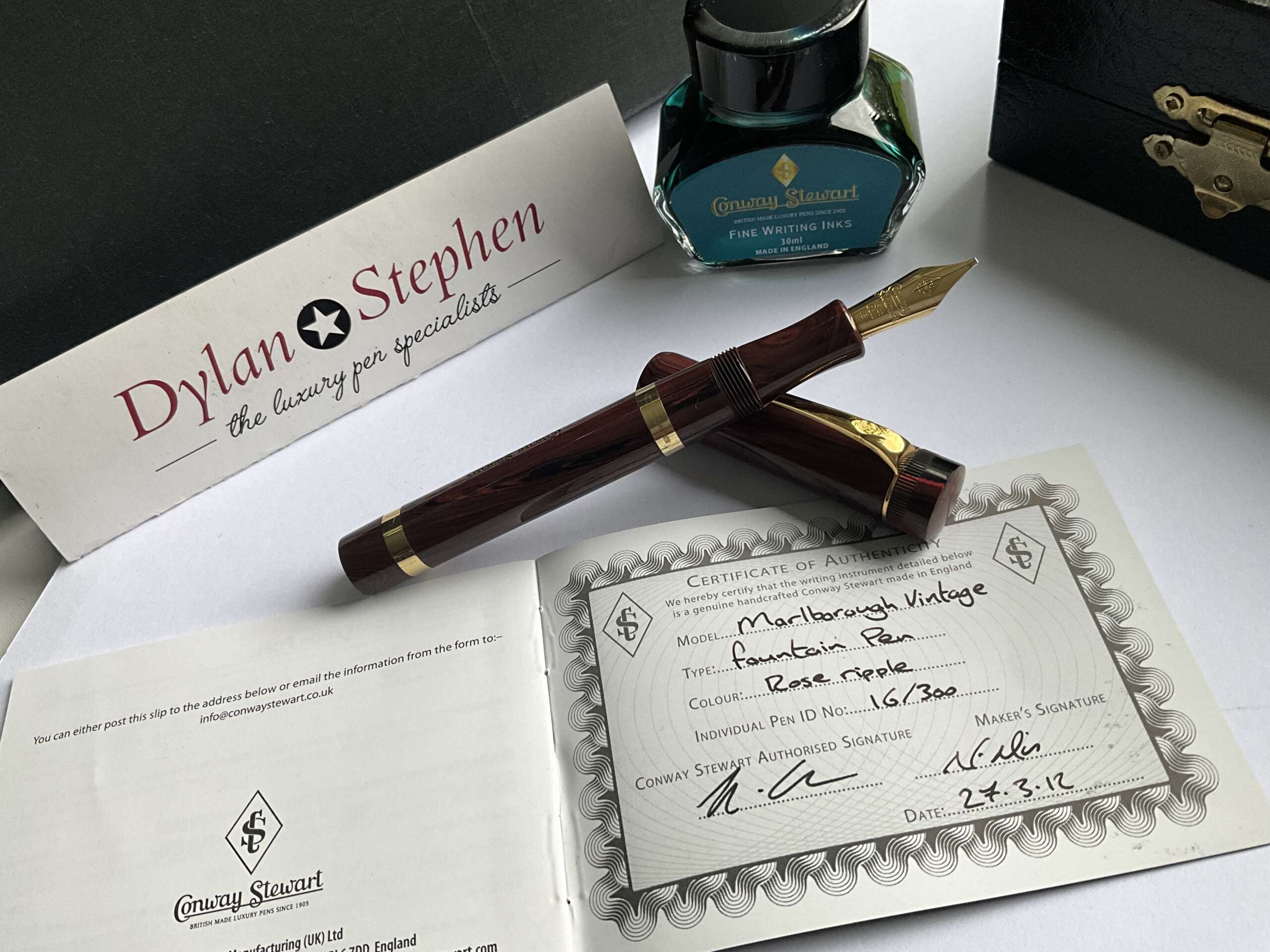 Conway Stewart Marlborough Vintage Rose Ripple Limited Edition fountain pen