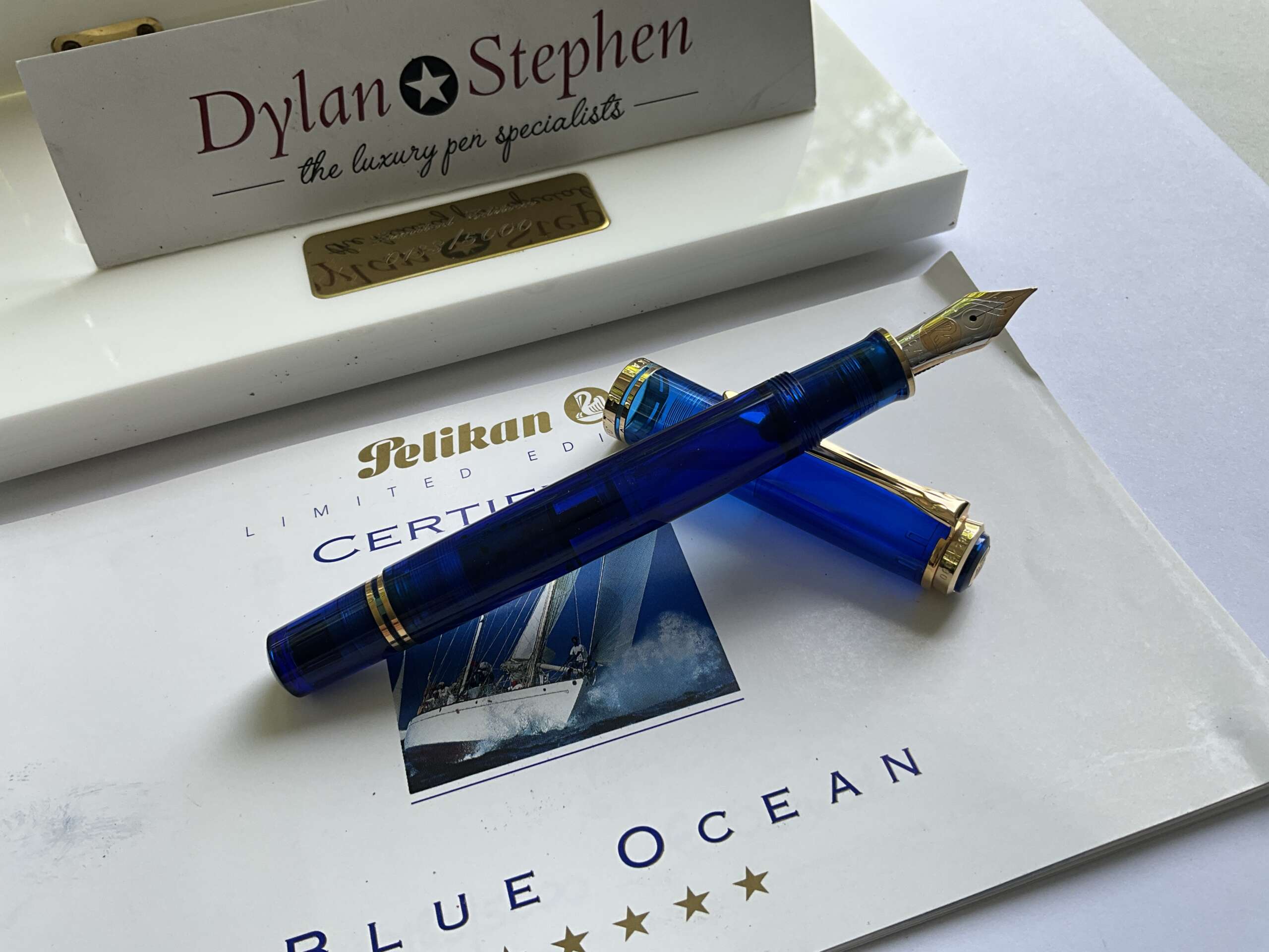 Pelikan Souveran M946 Blue Ocean Limited Edition fountain + Ballpoint Pen Set - Image 7