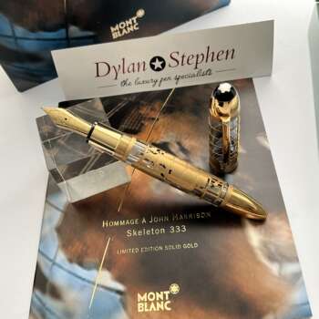 Montblanc Hommage A John Harrison Solid Gold Skeleton limited edition fountain pen