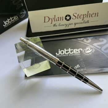 Parker Jotter 50th Anniversary Premier Edition Sterling Silver + Black Ballpoint Pen