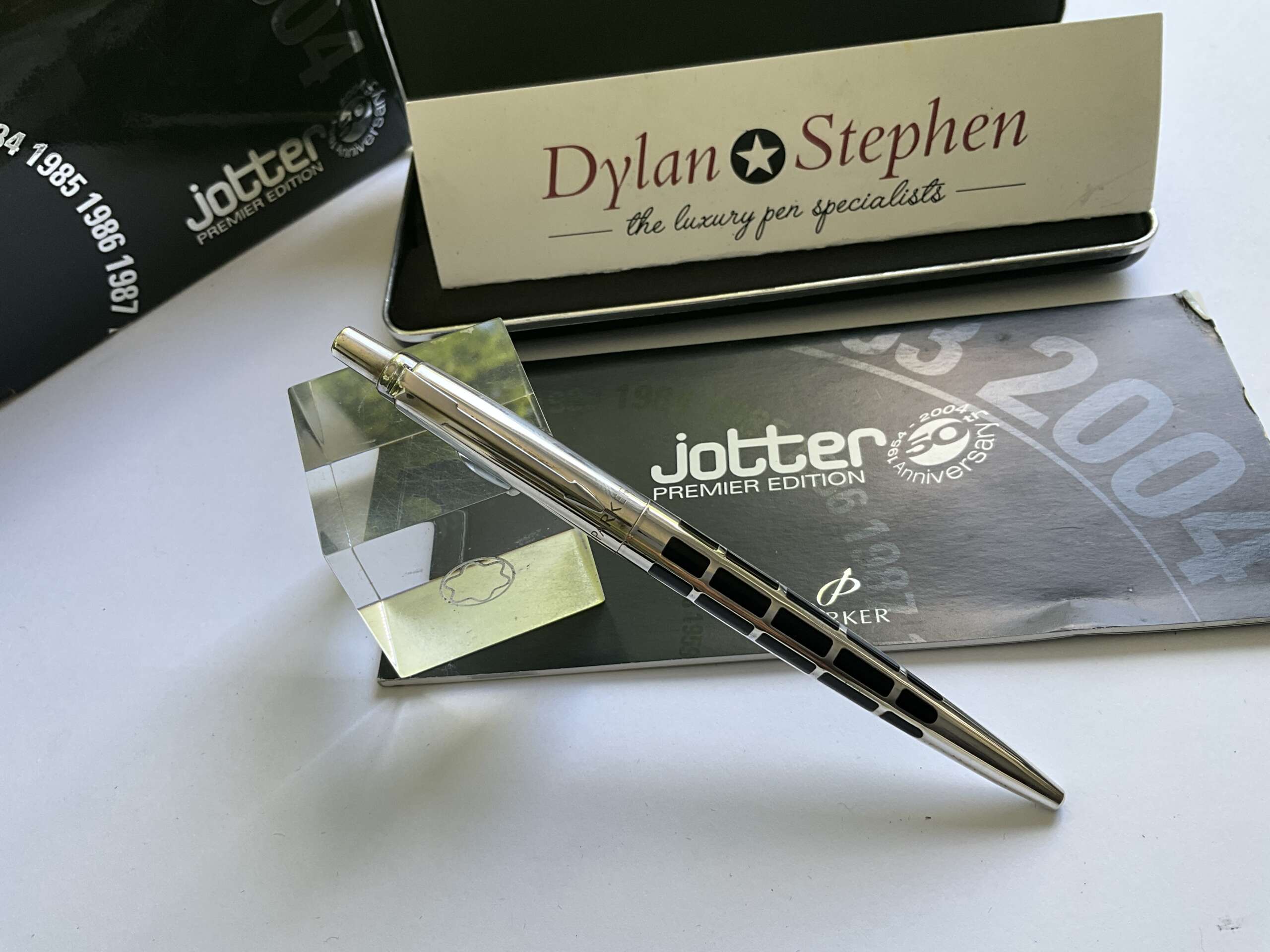 Parker Jotter 50th Anniversary Premier Edition Sterling Silver + Black Ballpoint Pen