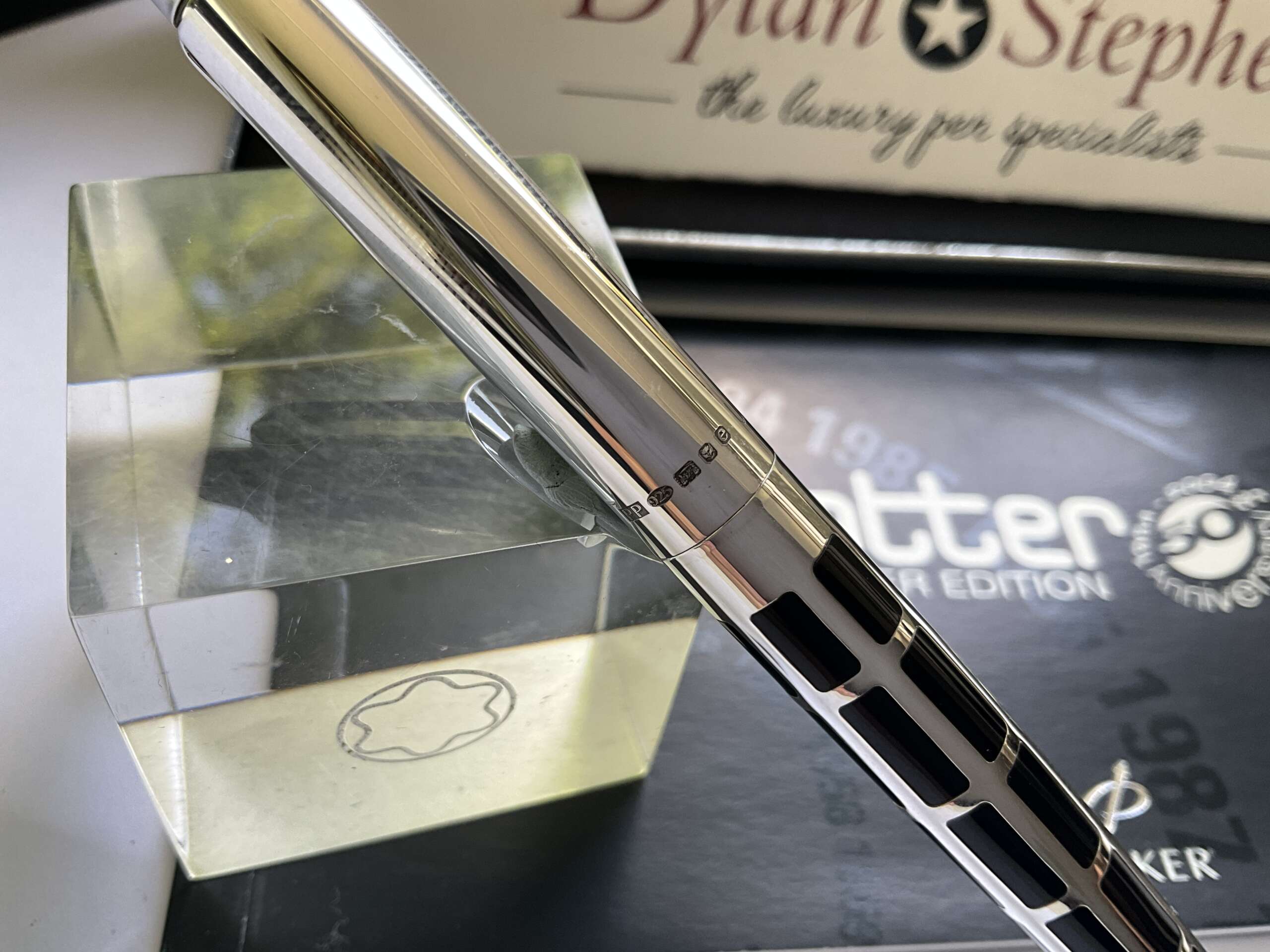 Parker Jotter 50th Anniversary Premier Edition Sterling Silver + Black Ballpoint Pen - Image 2