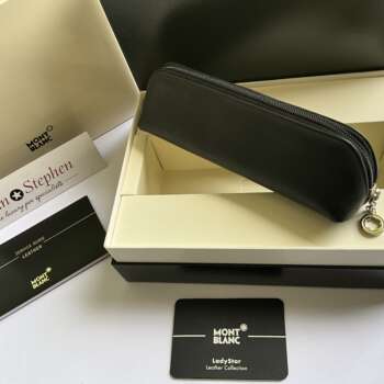 Montblanc Lady Star Black Leather Two Pen Pouch