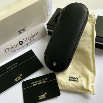 Montblanc Westside Black Leather Two Pen Pouch