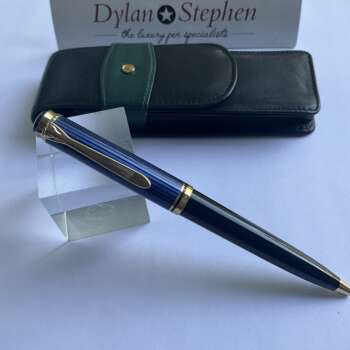 Pelikan Souveran K800 Blue + Black ballpoint pen + Leather Pouch
