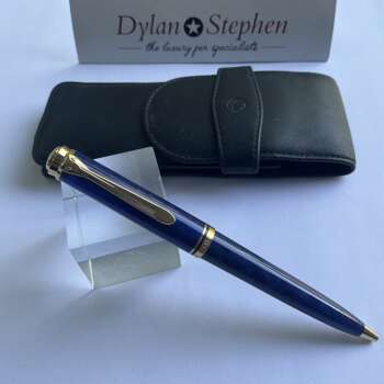 Pelikan Souveran K805 Vibrant Blue ballpoint pen + Leather Pouch