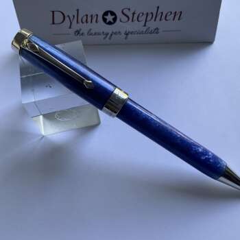 Conway Stewart Duro Sterling Silver II Blue Sapphire Ballpoint Pen