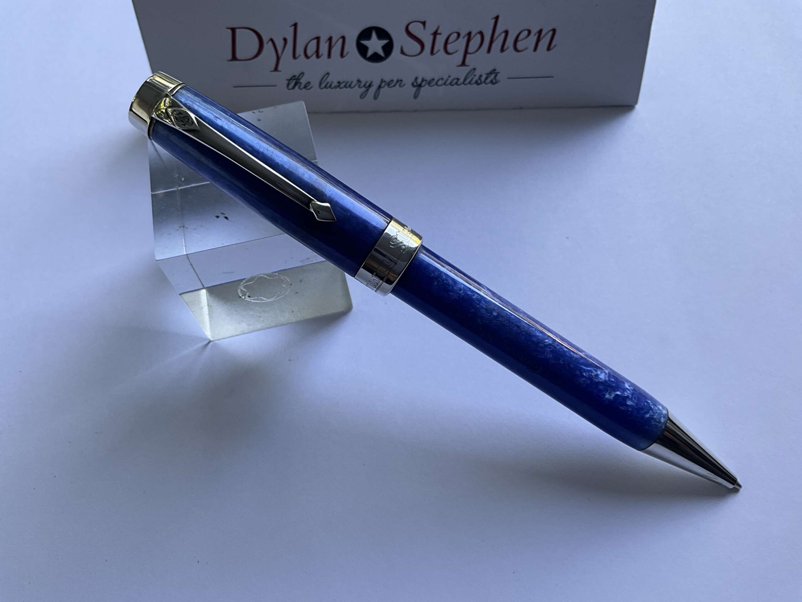 Conway Stewart Duro Sterling Silver II Blue Sapphire Ballpoint Pen