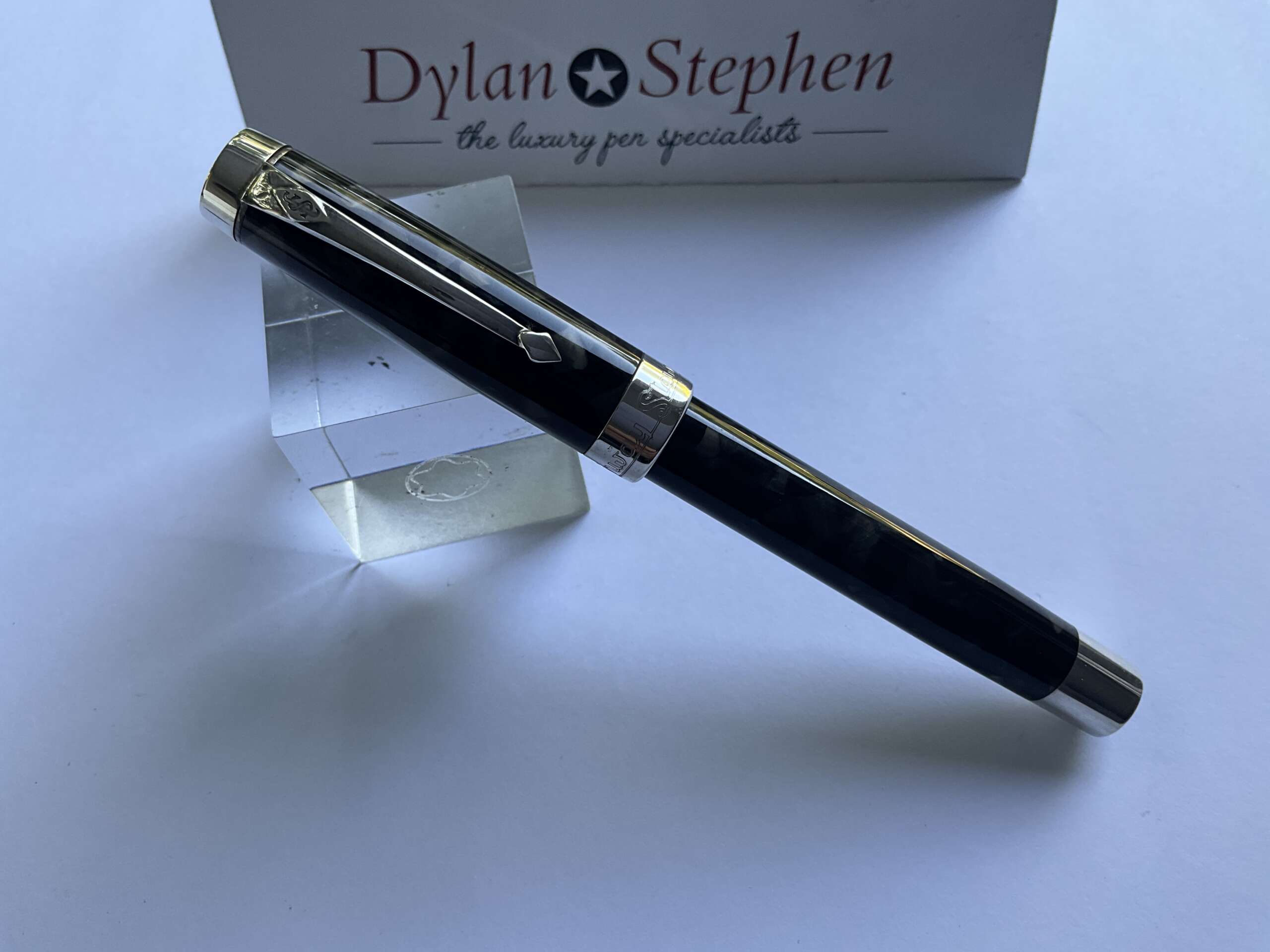 Conway Stewart Duro Sterling Silver II Black / Grey Graphite fountain pen - Image 7