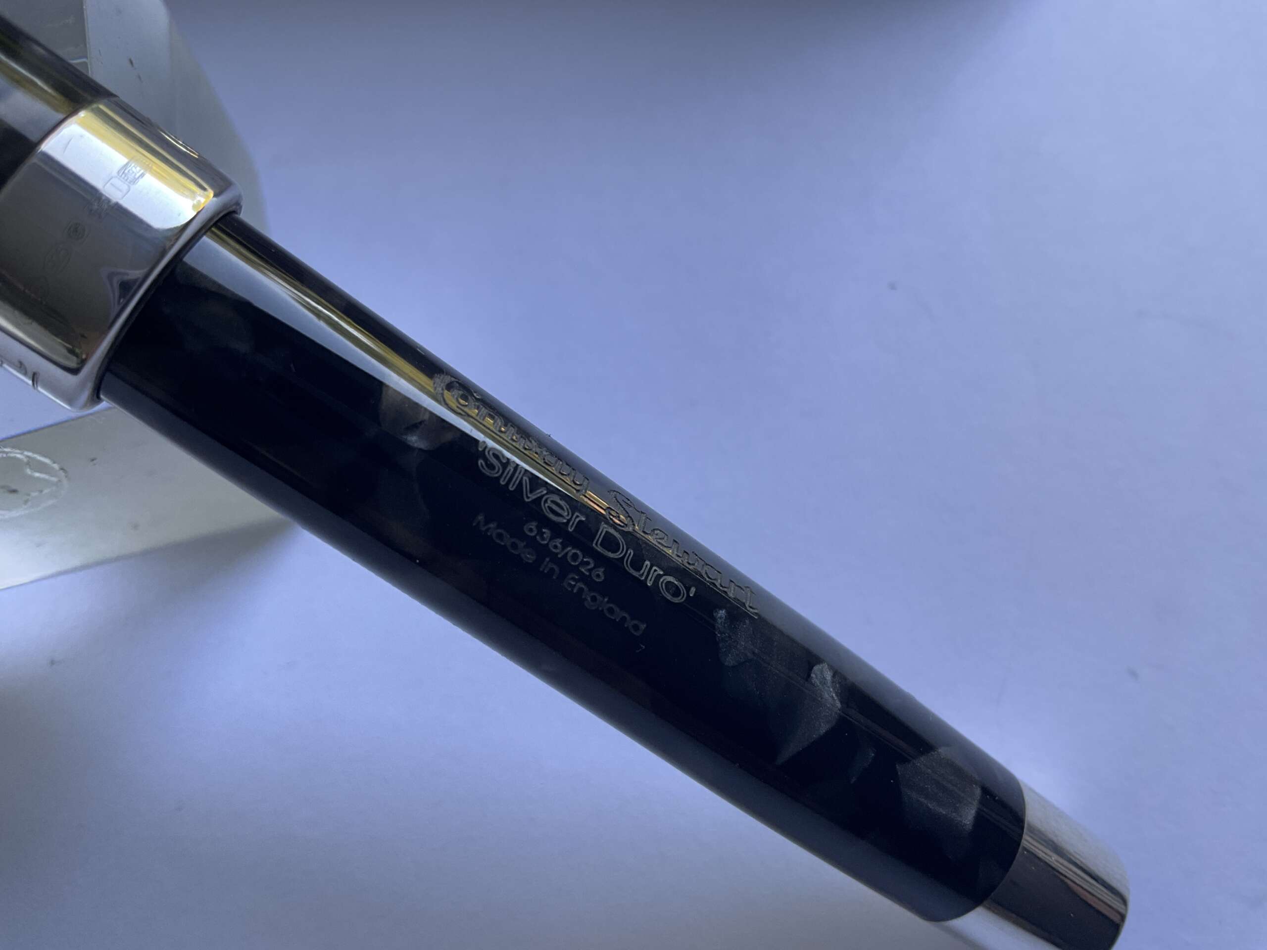 Conway Stewart Duro Sterling Silver II Black / Grey Graphite fountain pen - Image 3